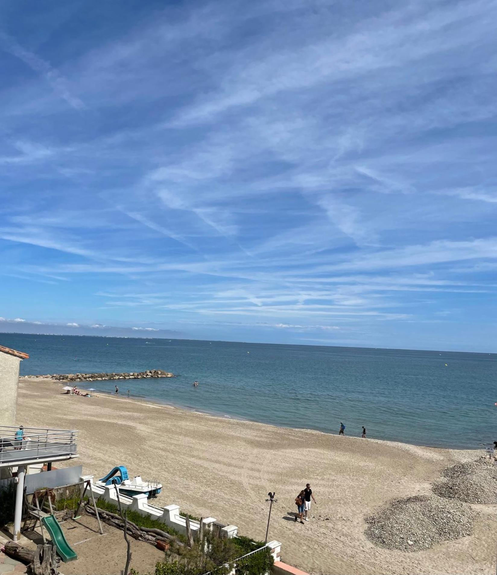 Estudio 1Ere Ligne Vue Mer ,Place De Parking Privee Acces A La Plage De La Residence 3Eme Etage Палава-ле-Фло Екстериор снимка